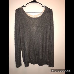 Grey, lace sweater